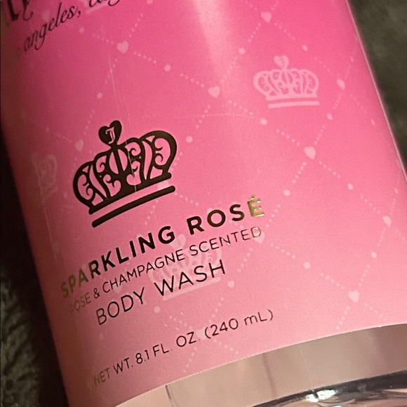 Juicy Couture Pink Clear Logo Cosmetic Pouch with Pink Body Wash - Picture 4 of 6